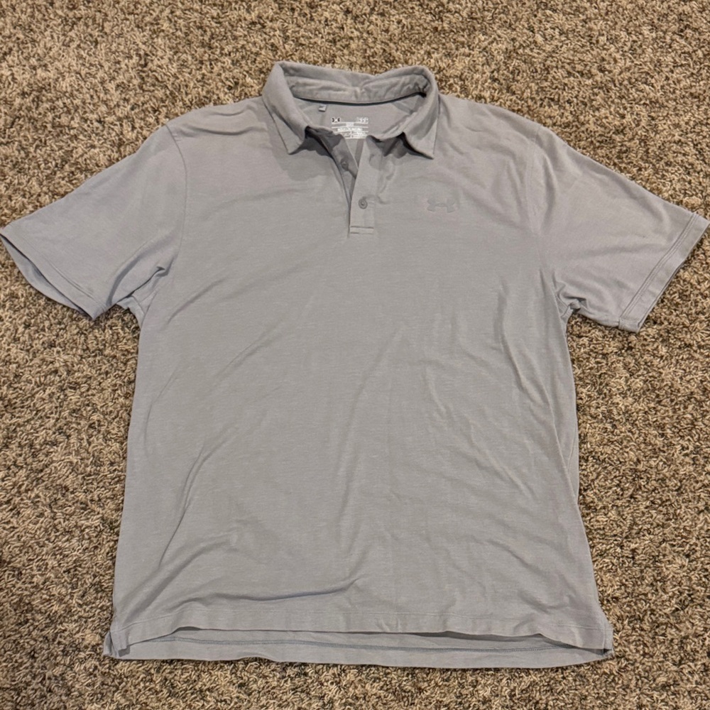 Men’s Under Armour Light Gray Polo Shirt - Size Large